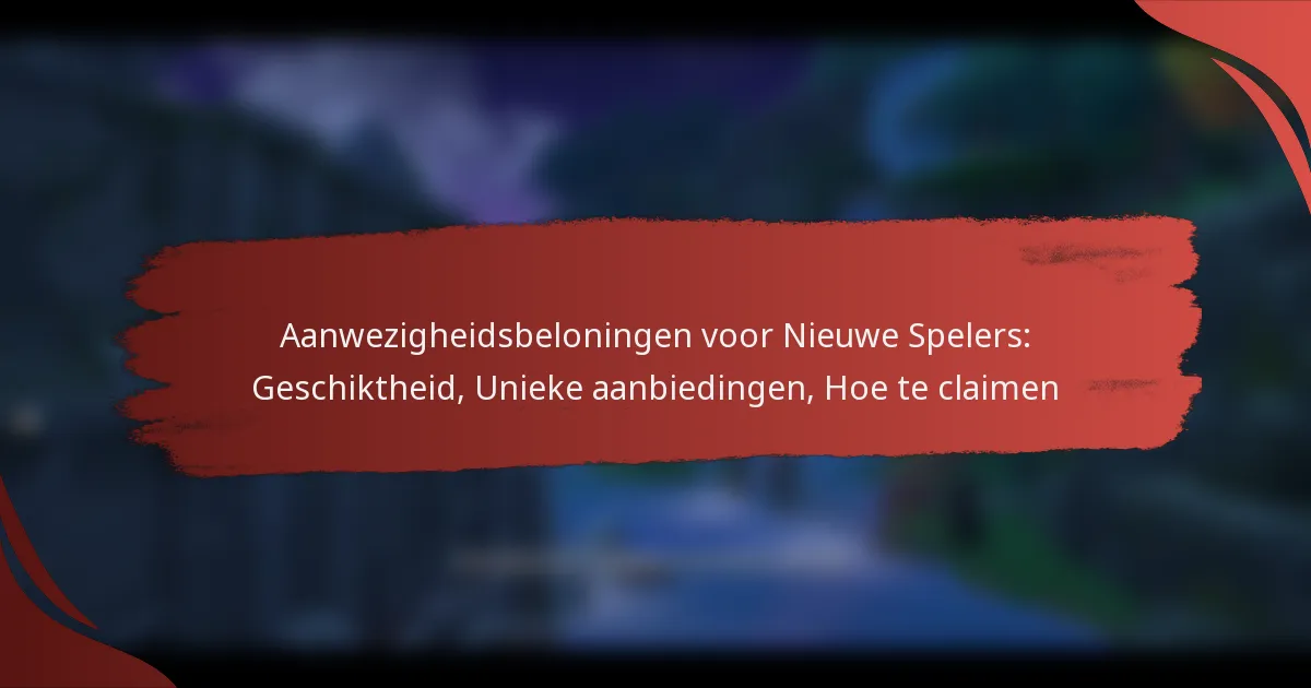 Aanwezigheidsbeloningen voor Nieuwe Spelers: Geschiktheid, Unieke aanbiedingen, Hoe te claimen